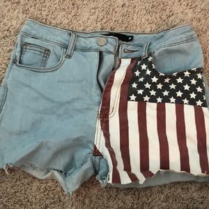 american flag jean shorts